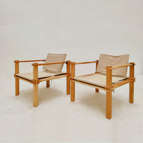 SET OF 2 WOODEN FARMER CHAIRS